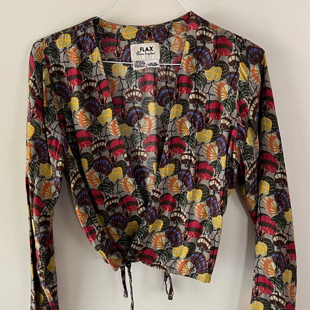 Vintage FLAX Brand Top with Air Ballon Print Size S